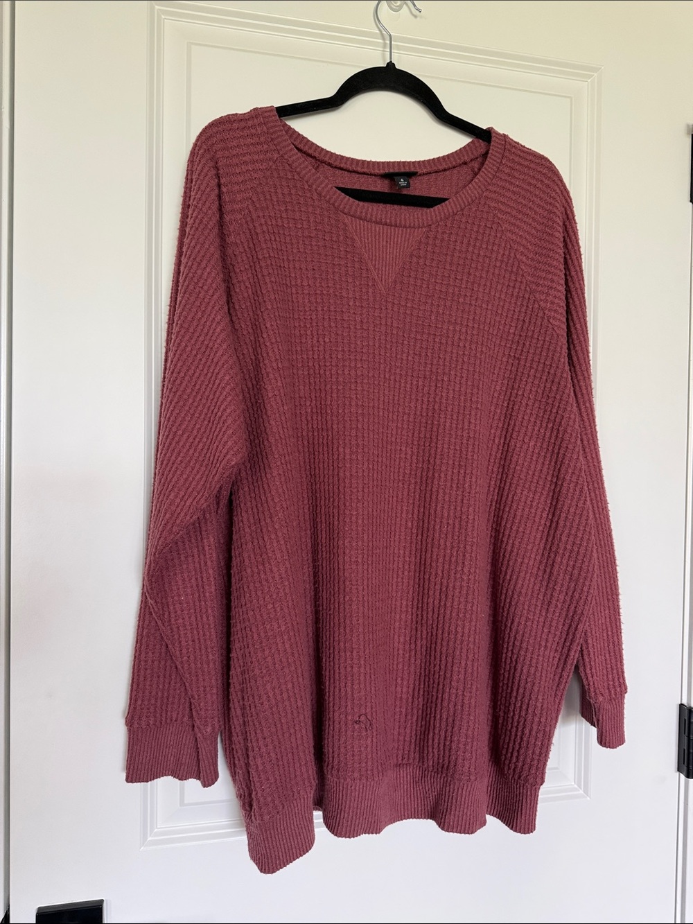torrid Waffle Knit Crewneck Sweater - Dusty Rose